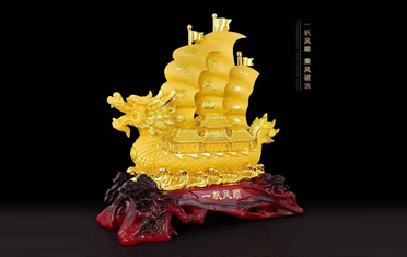 一帆風(fēng)順帆船工藝品擺件